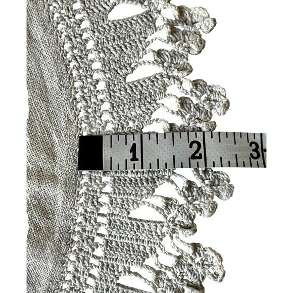 Linen & Crochet Doily Centerpiece 18.5" Diameter Vintage Handmade Wedding Event - Picture 16 of 16